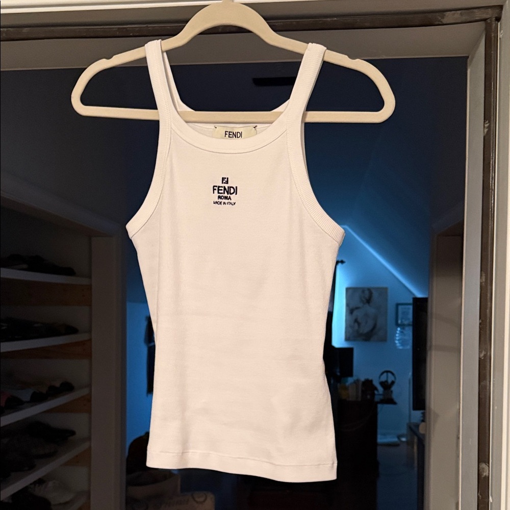 New w/o tag Fendi Women's White Tank Top medium